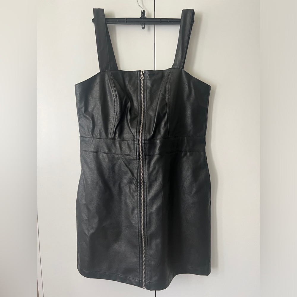 Faux leather dress